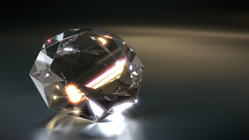 diamond with light shining through it