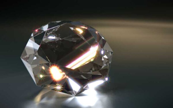 a diamond with light shining through it