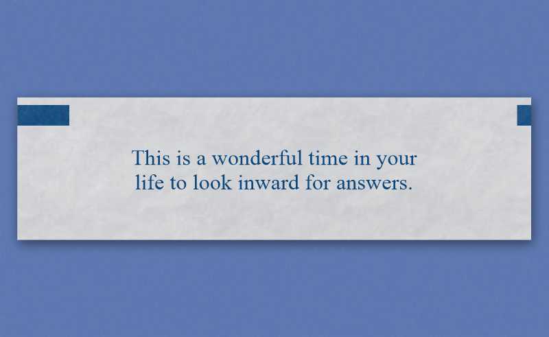 Fortune cookie fortune on blue background