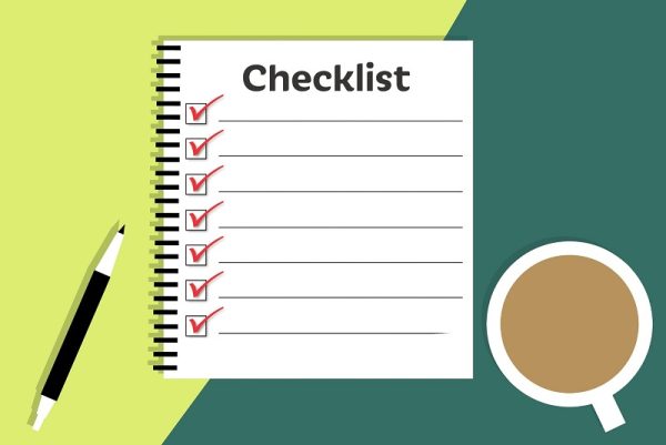 drawing of checklist on table